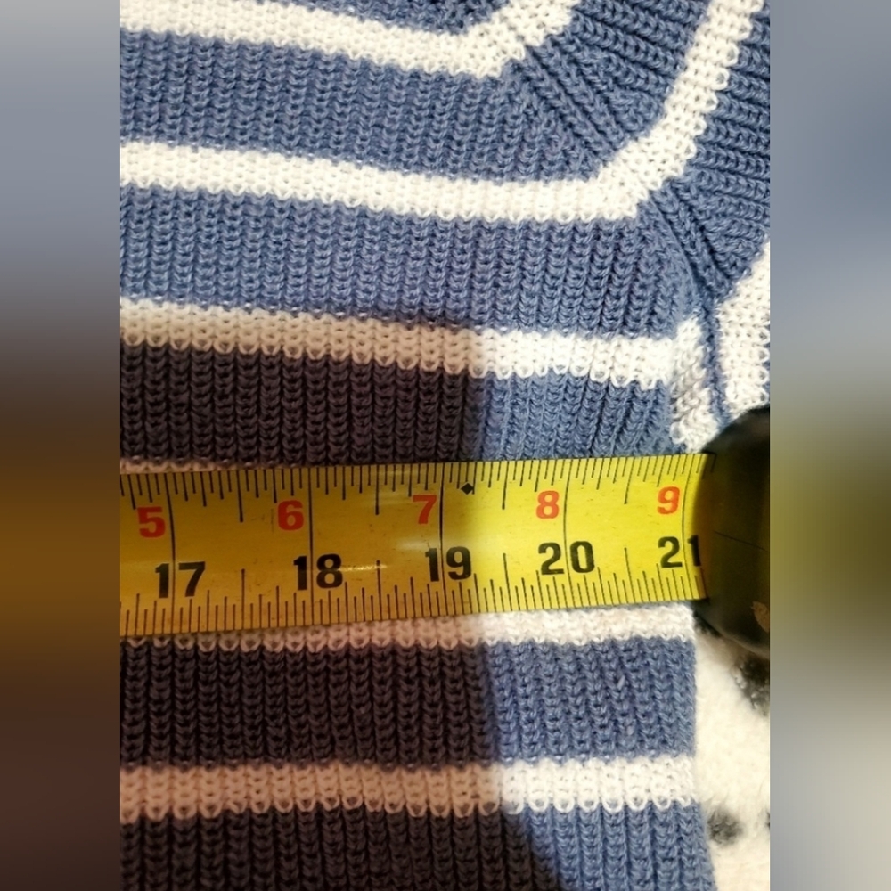 Eileen Fisher Nwt Blue and White Striped Sweater - Picture 5 of 7